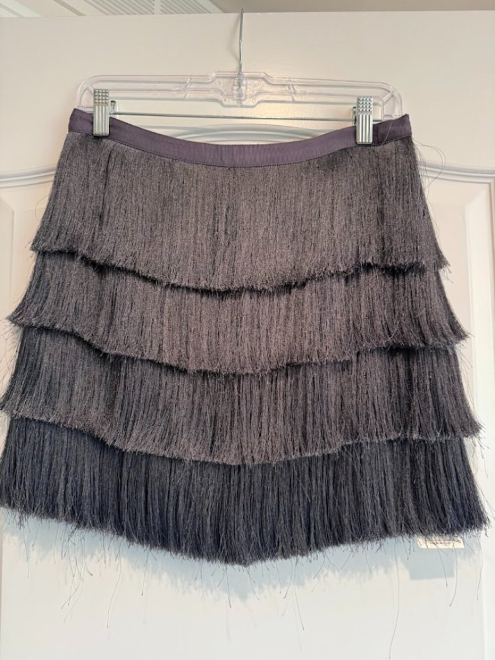 INTERMIX Navy Fringe Skirt | Size 4